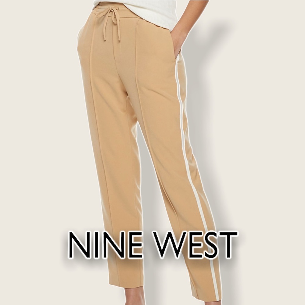Nine West | tapered tie casual pants | side stripe